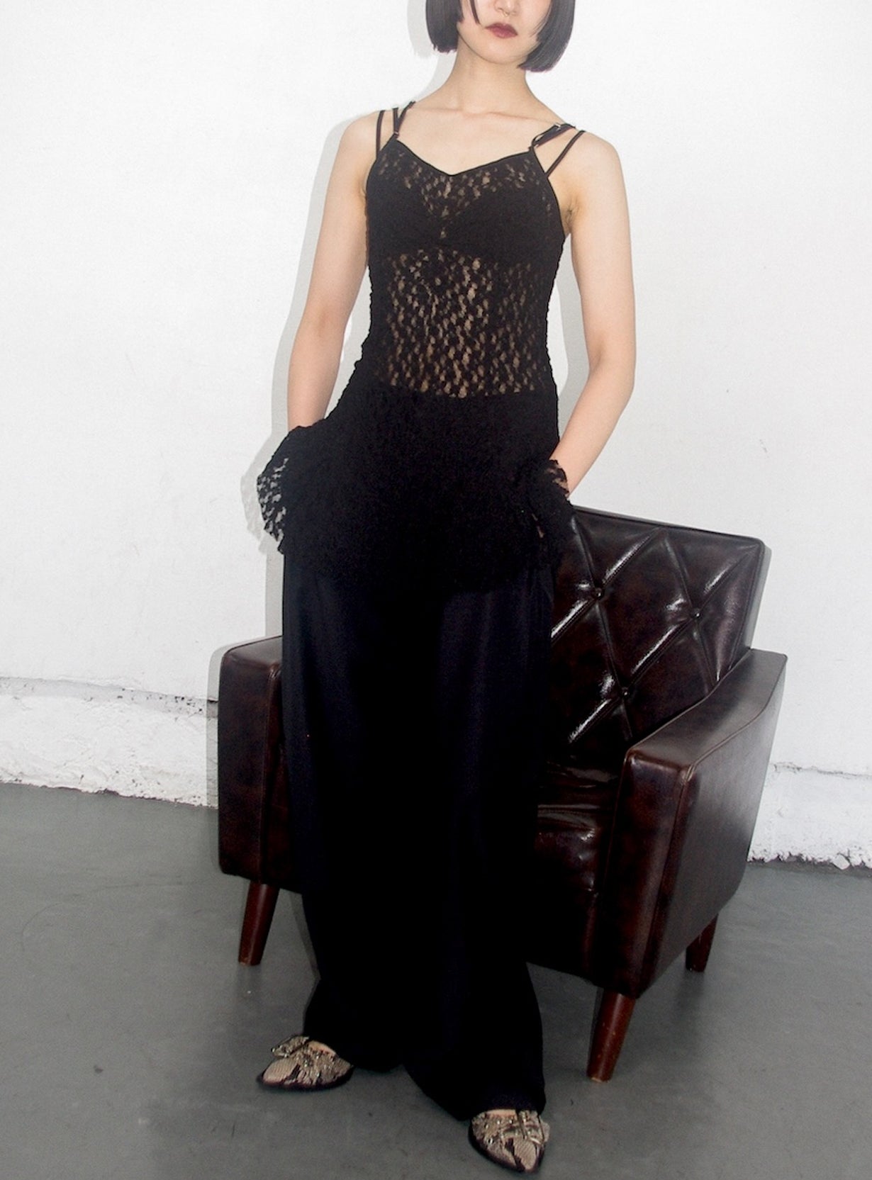 Shrink lace camisole