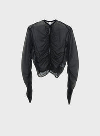 Gatherd sheer cardigan