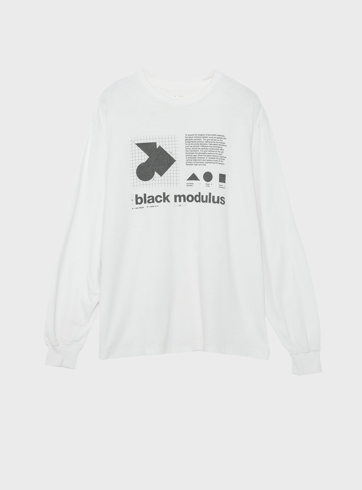 17/-ROUND SHAPE DYED L/S TEE "Black Modulus"