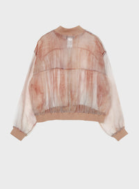 Printed Organza Bomber Jacket