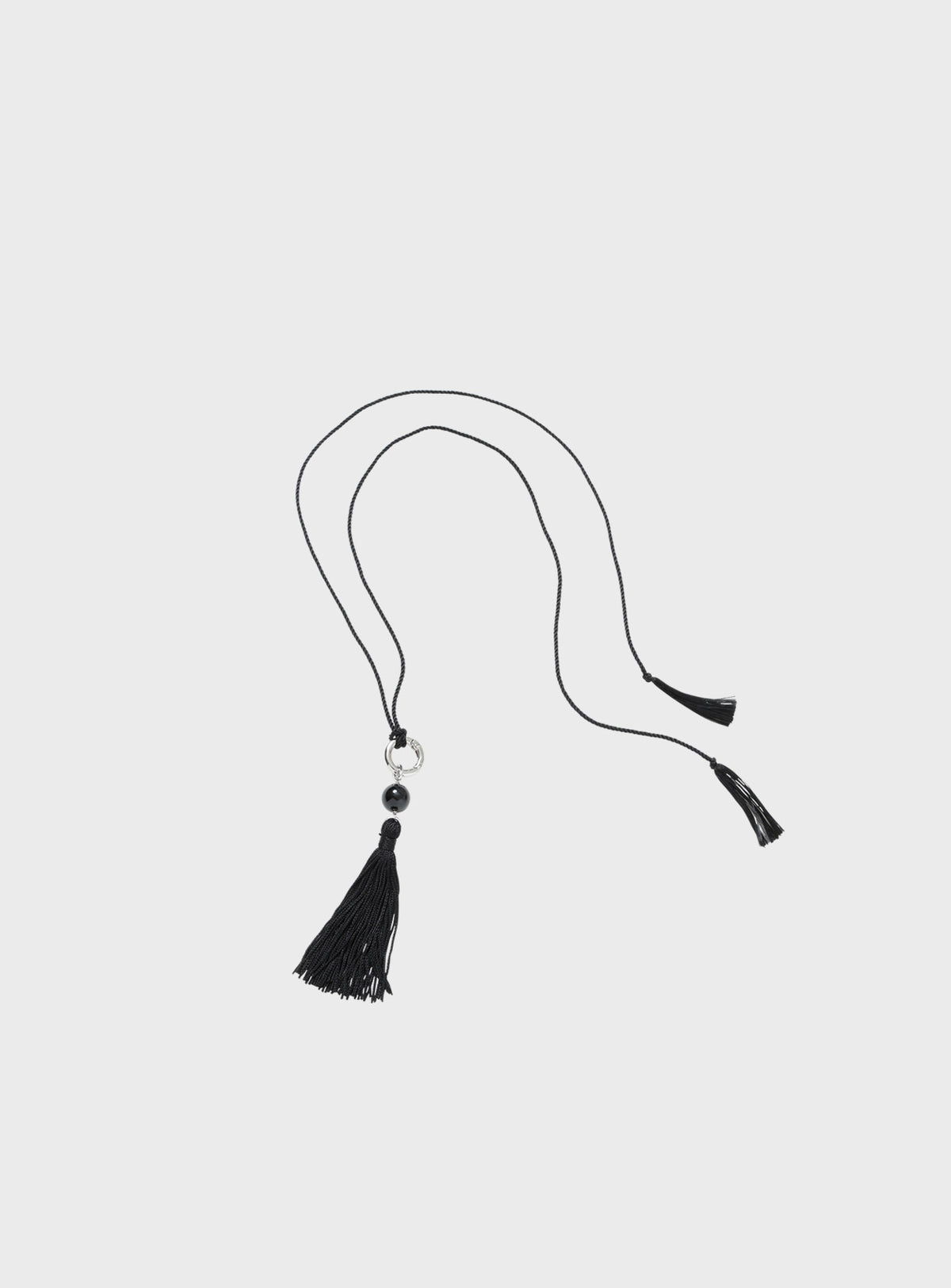 Onyx fringe top necklace
