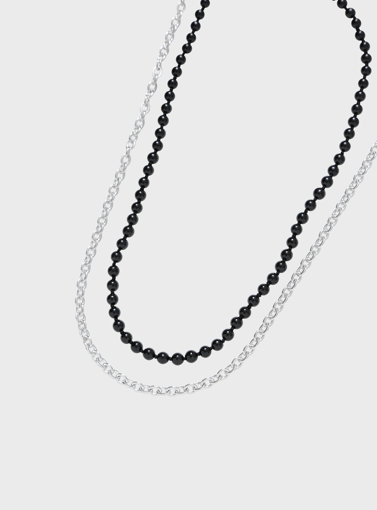 Onyx chain 4way necklace
