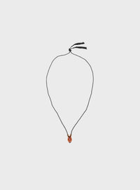 Glass heart with silk cord necklace