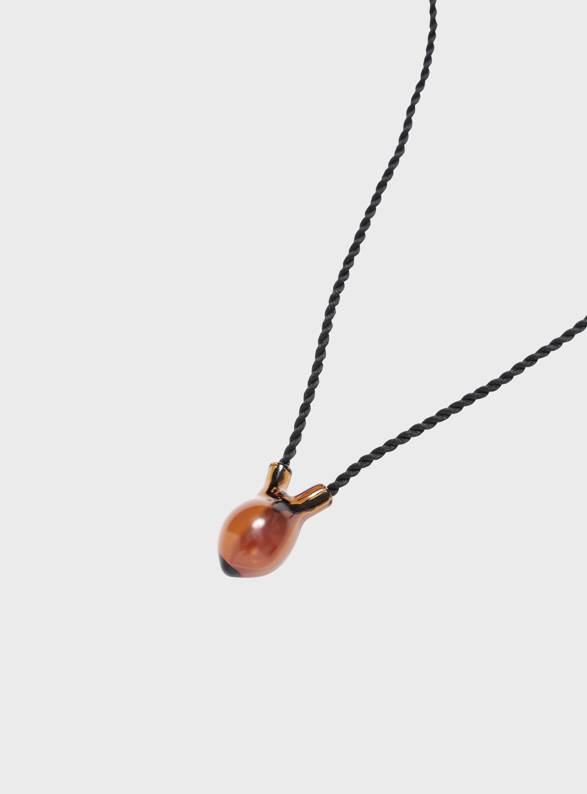 Glass heart with silk cord necklace