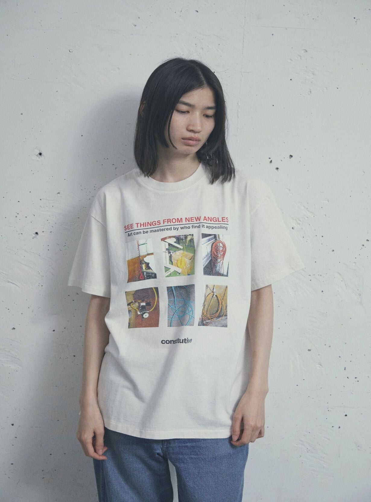 17/-ROUND SHAPE DYED TEE "Constitutive"