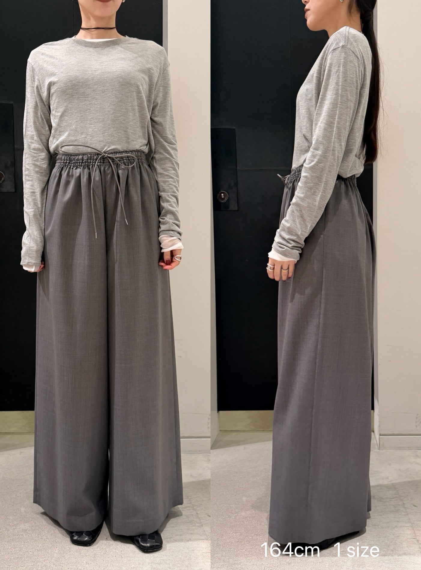 ギャザーイージーワイドパンツ