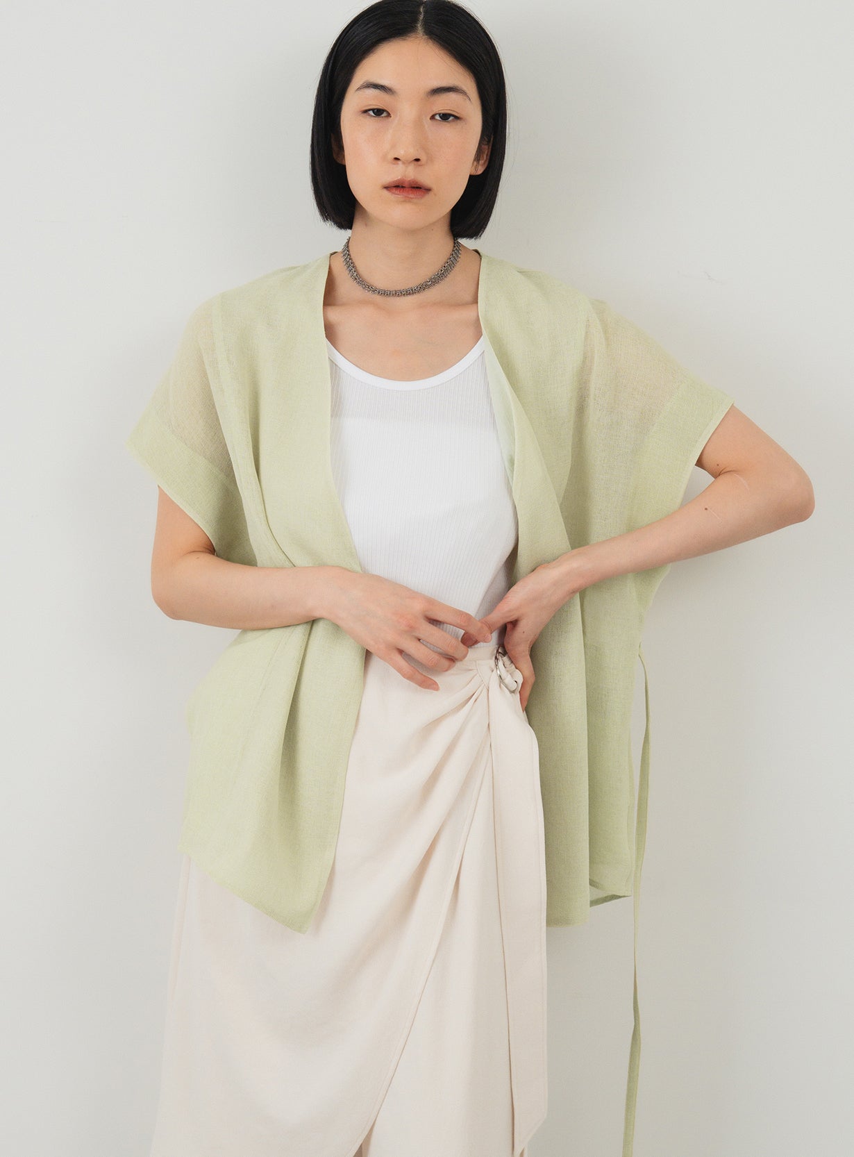 【予約商品】メッシュハオリブラウス