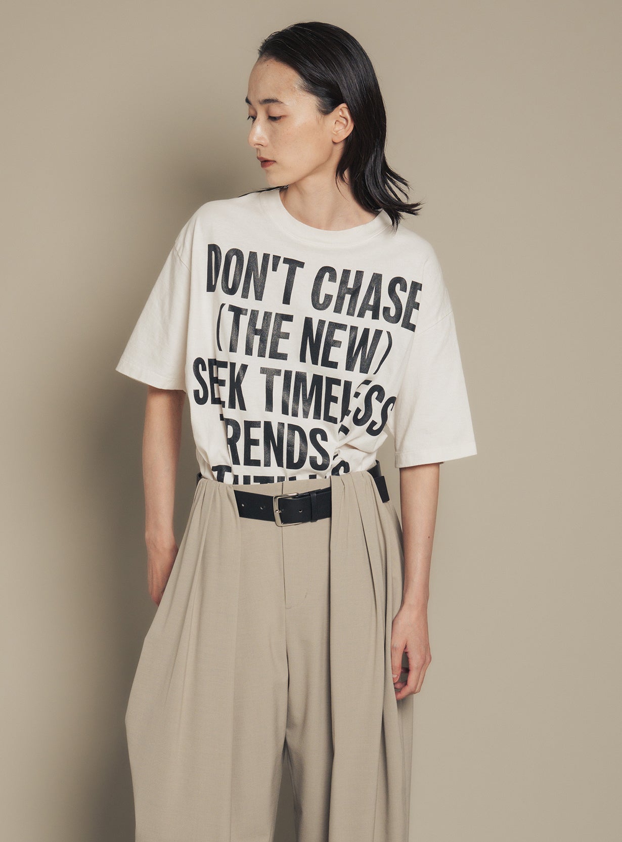 【予約商品】ベルトオーバーレイタックパンツ