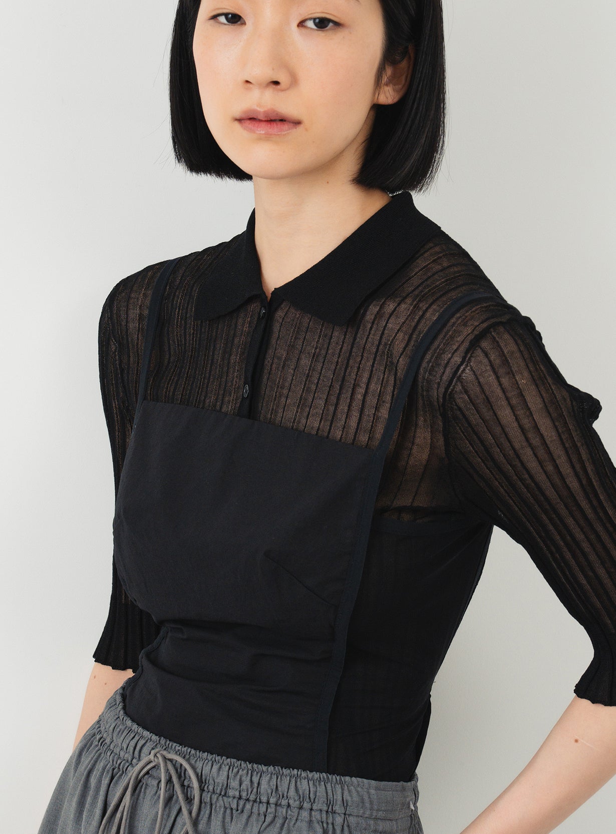 ｒワイドリブポロニット