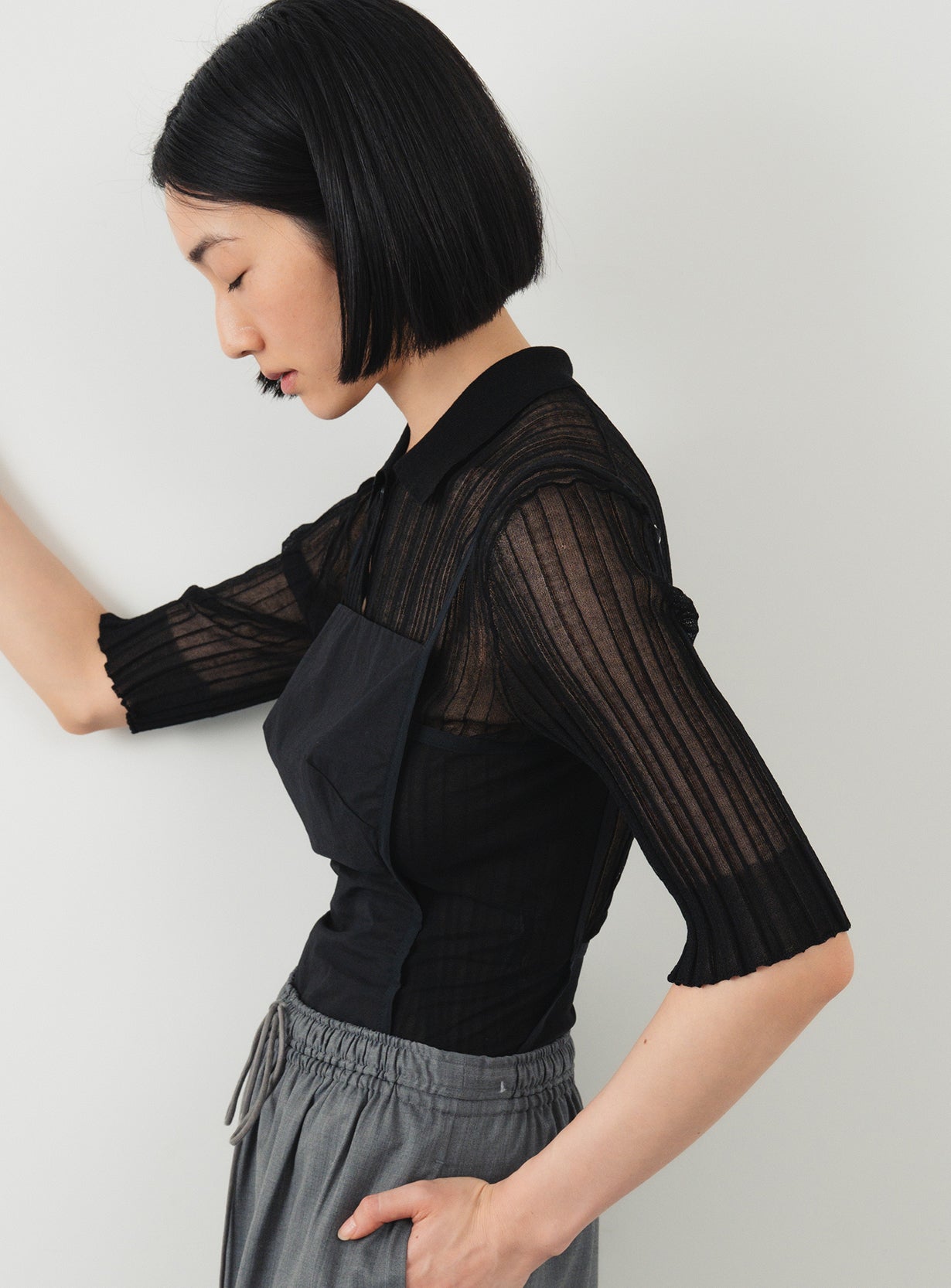 ｒワイドリブポロニット