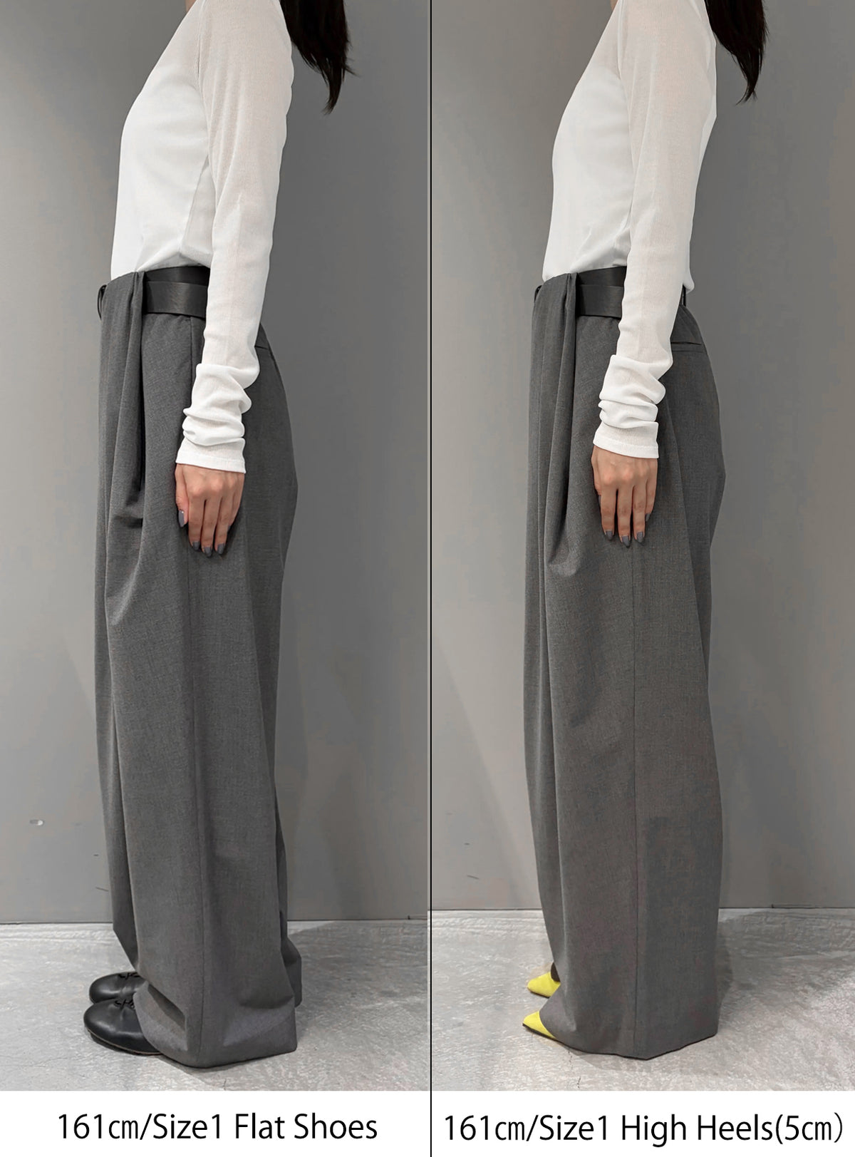 ベルトオーバーレイタックパンツ