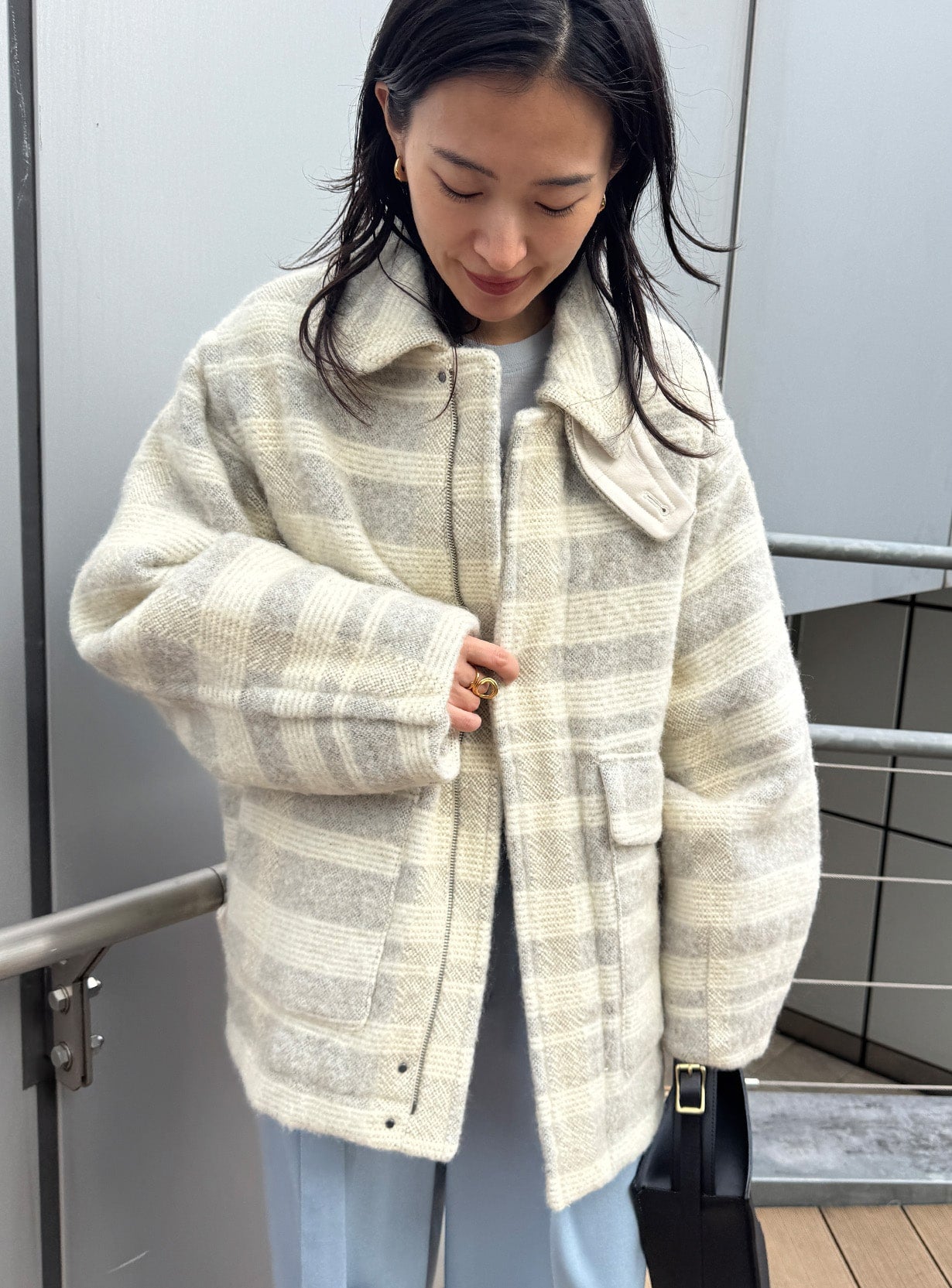 ｒツイードチェックブルゾン