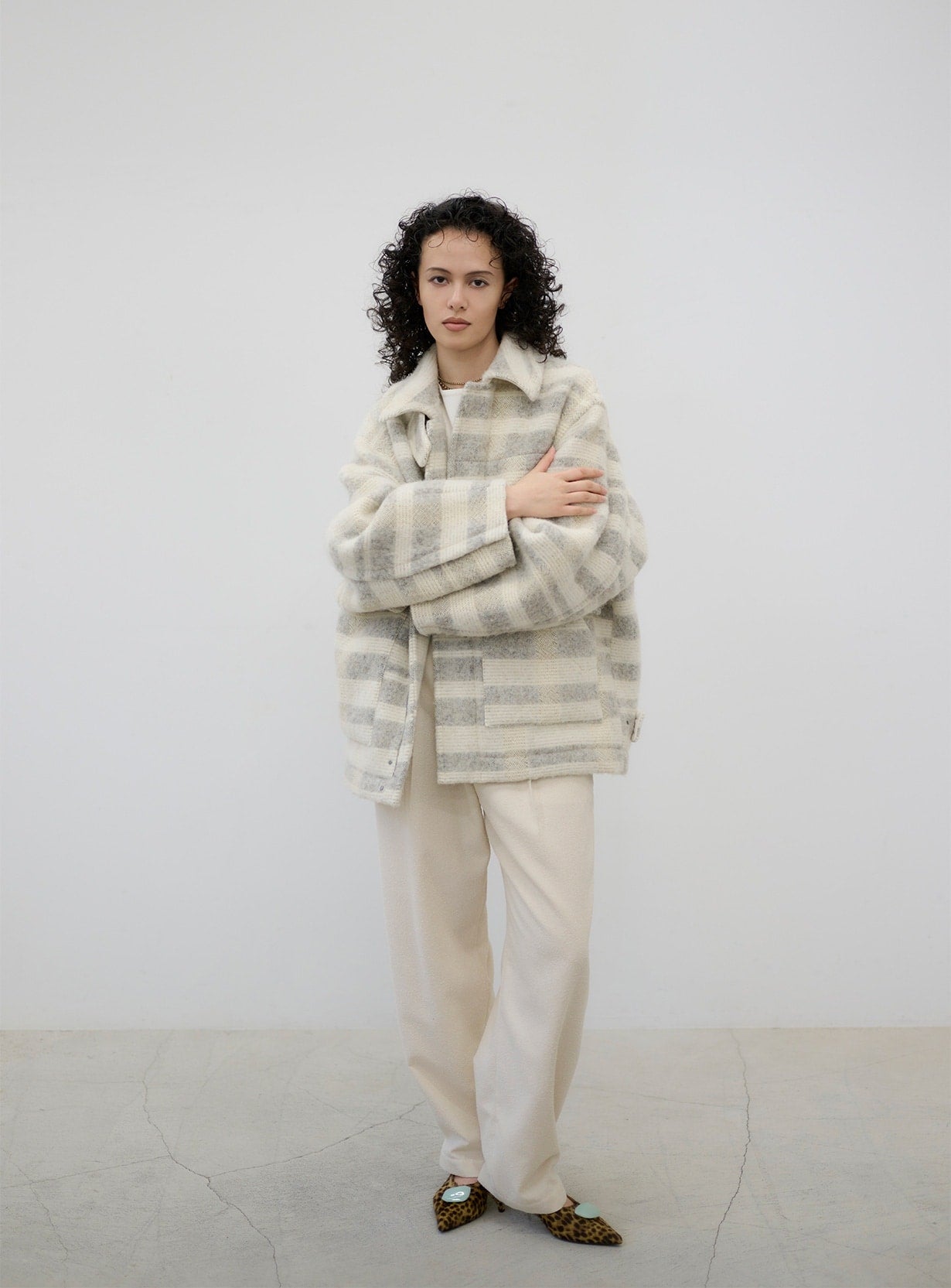 ｒツイードチェックブルゾン