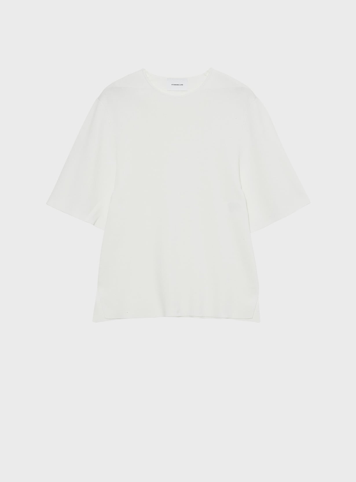 rハーフスリーブニットTシャツ