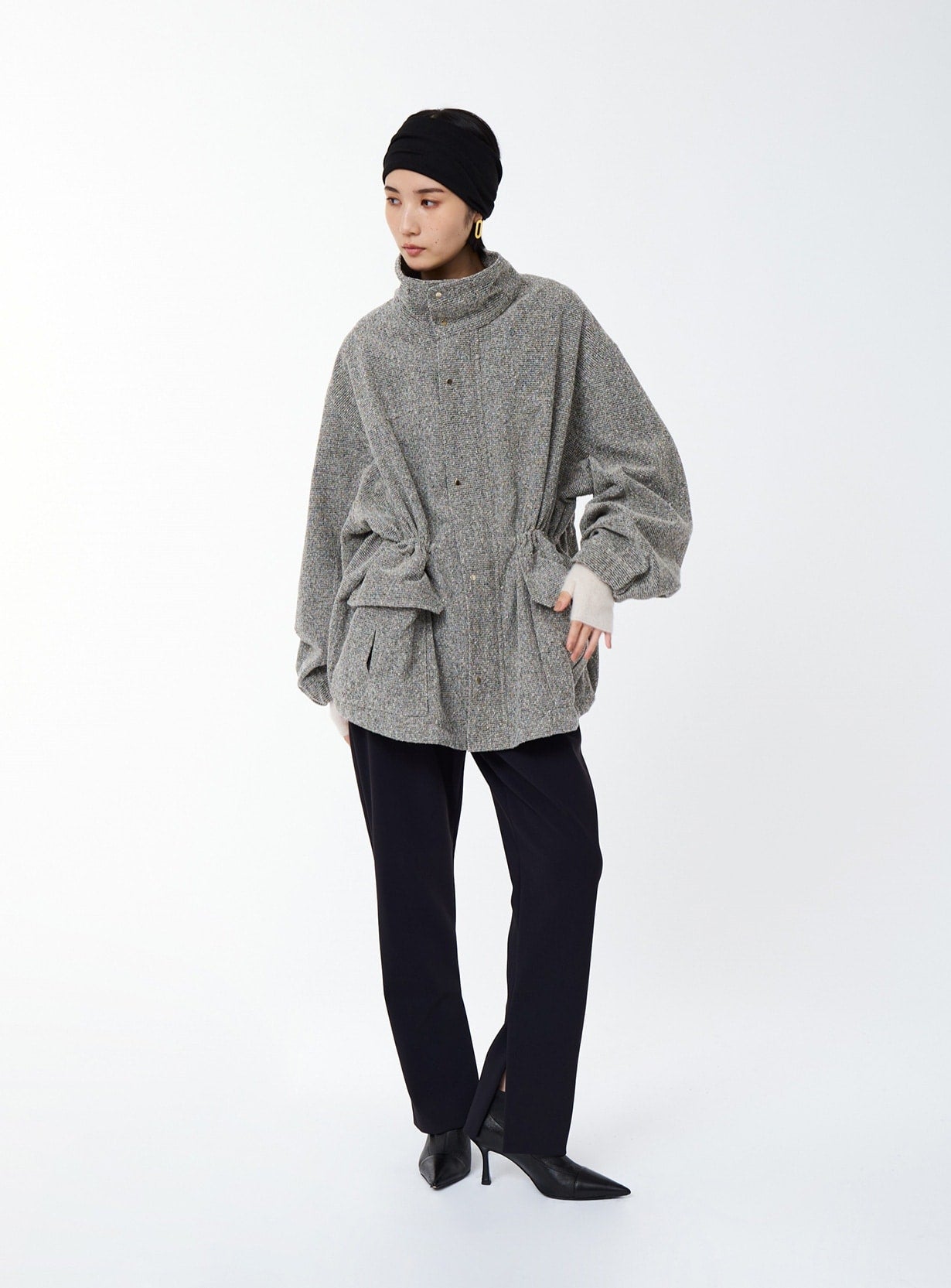 ラメツイードミドルブルゾン