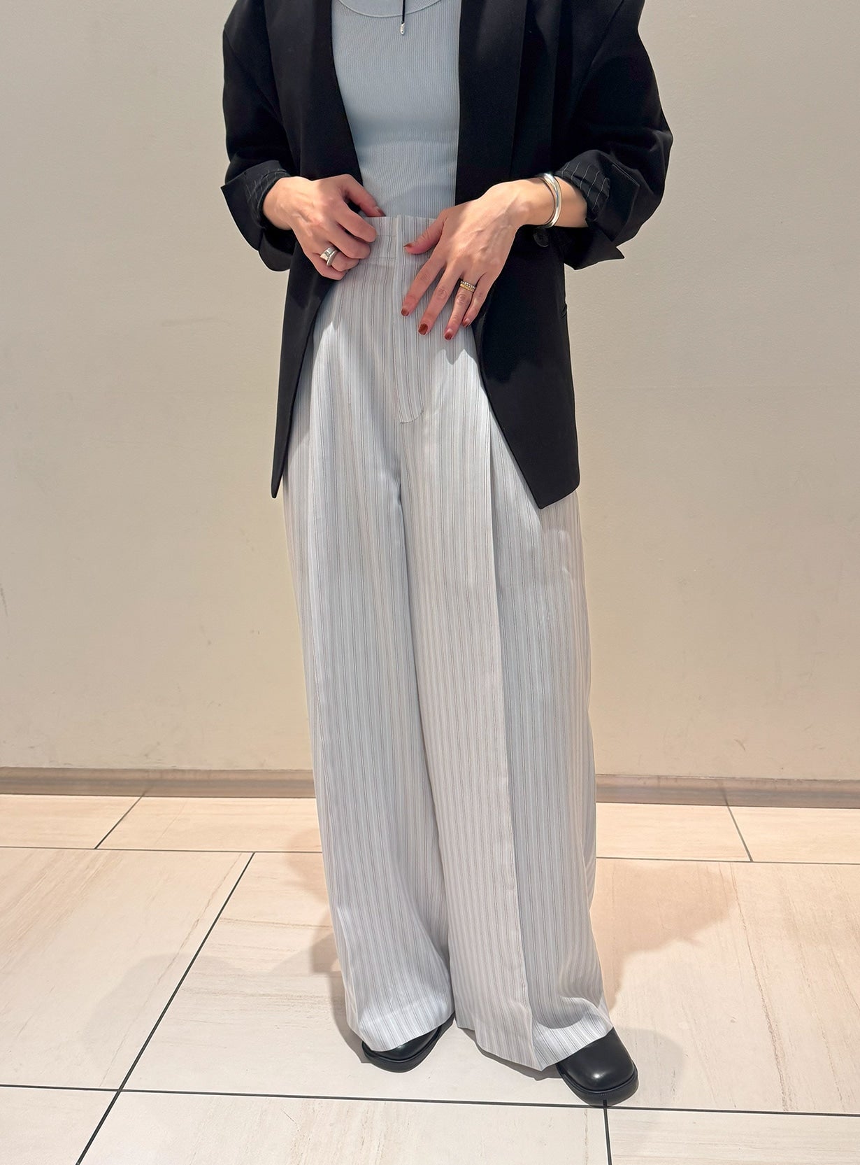 ｒストライプストレートパンツ