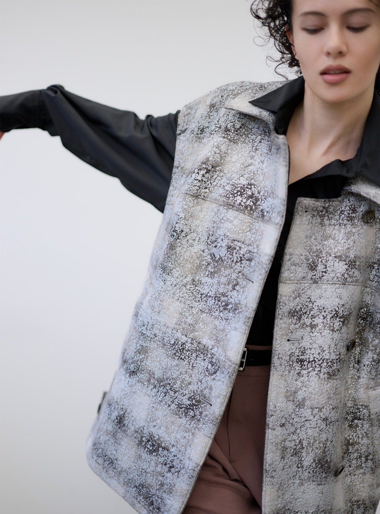 ｒホイルチェックコクーンベスト