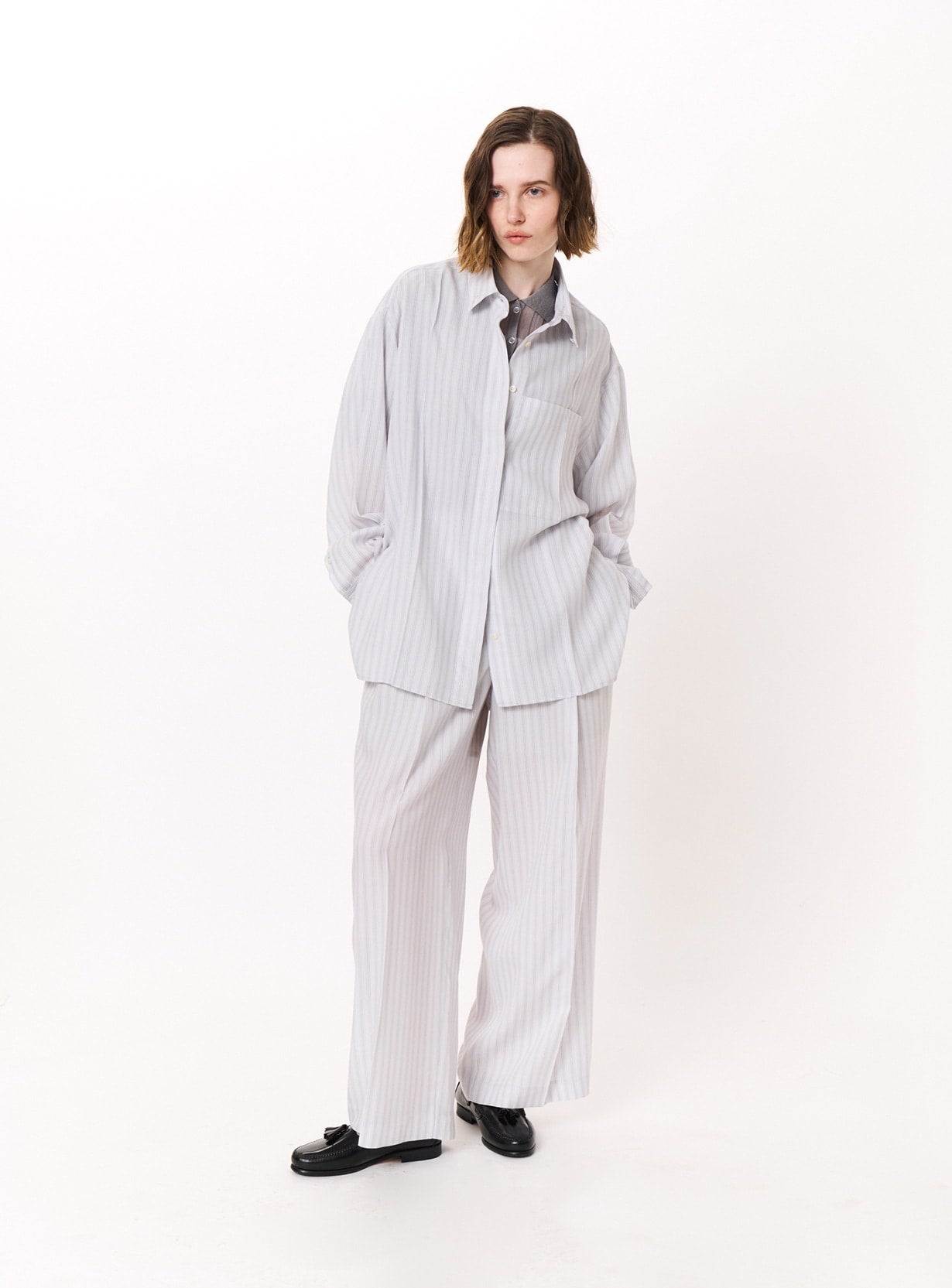 ｒストライプストレートパンツ