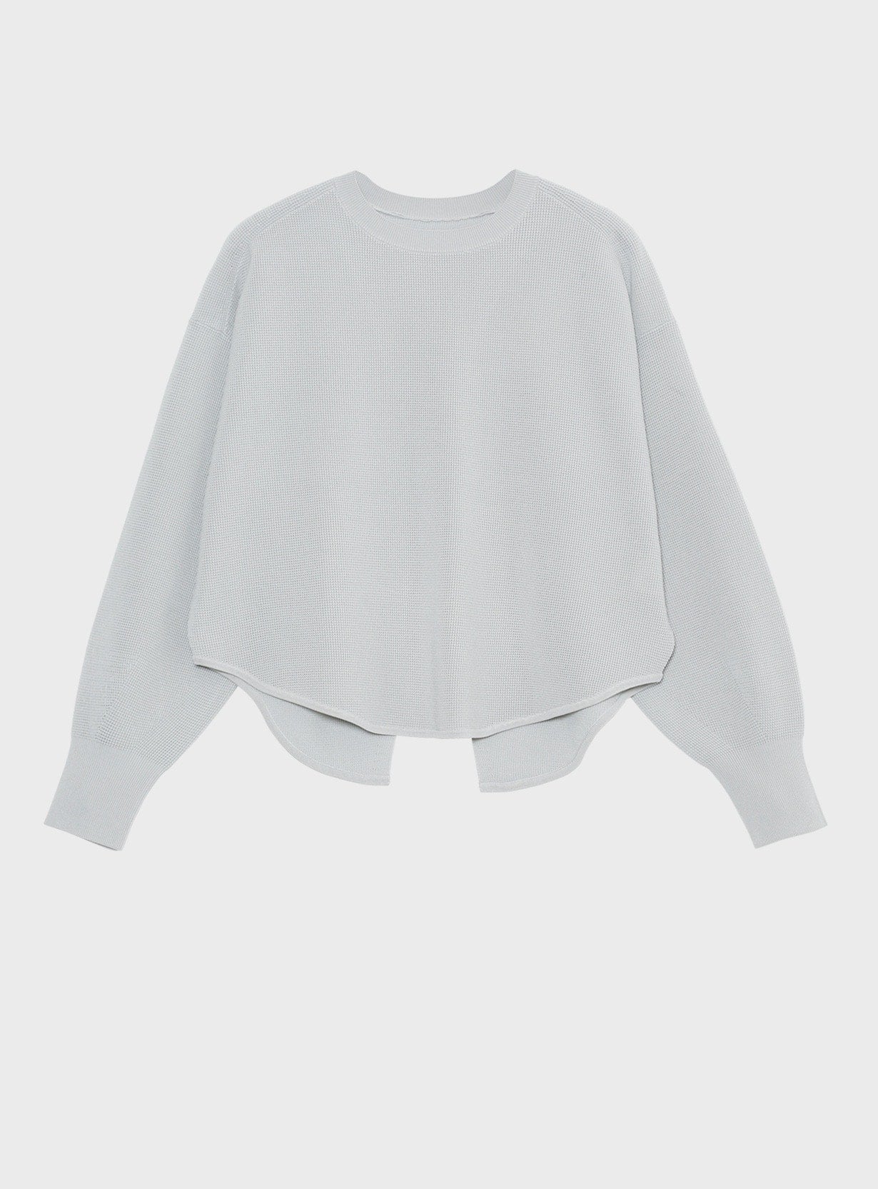 ワッフルバックスリットトップス