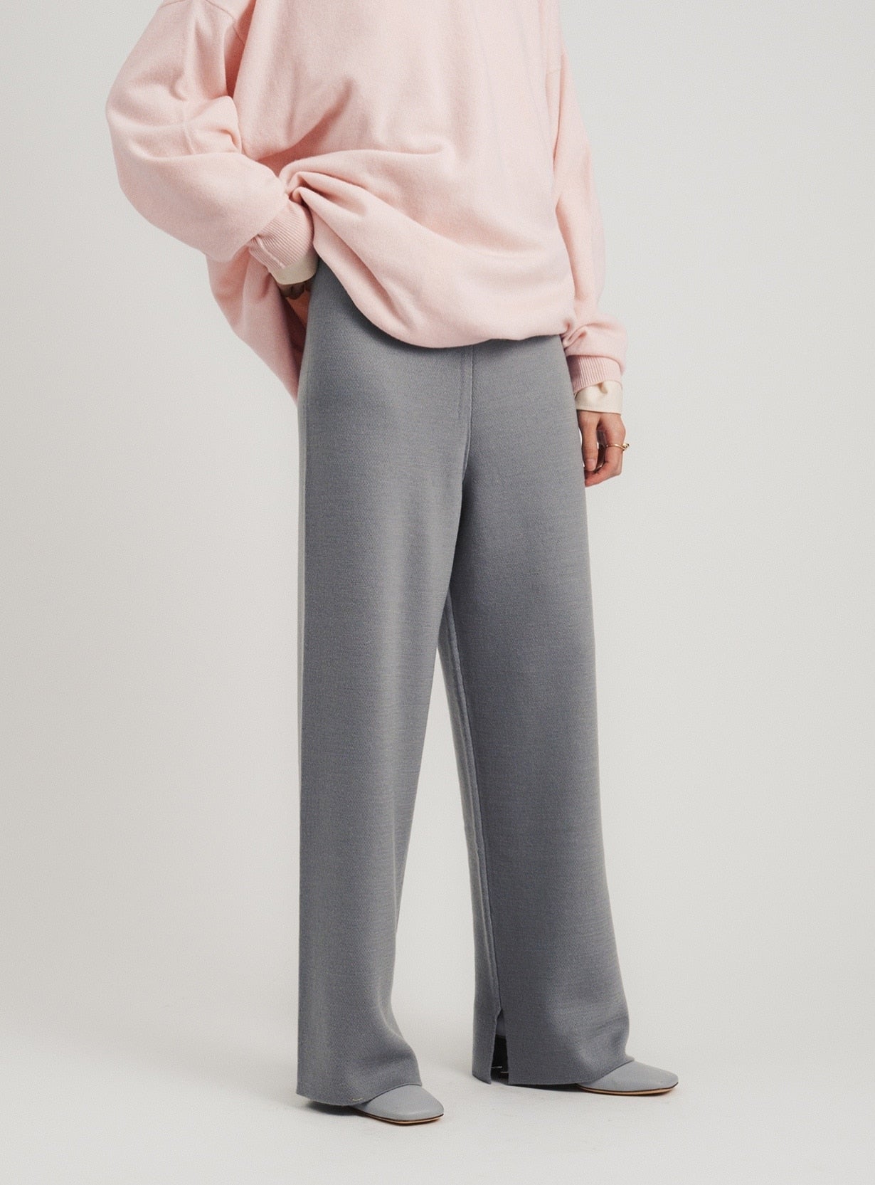 ストレートニットパンツ