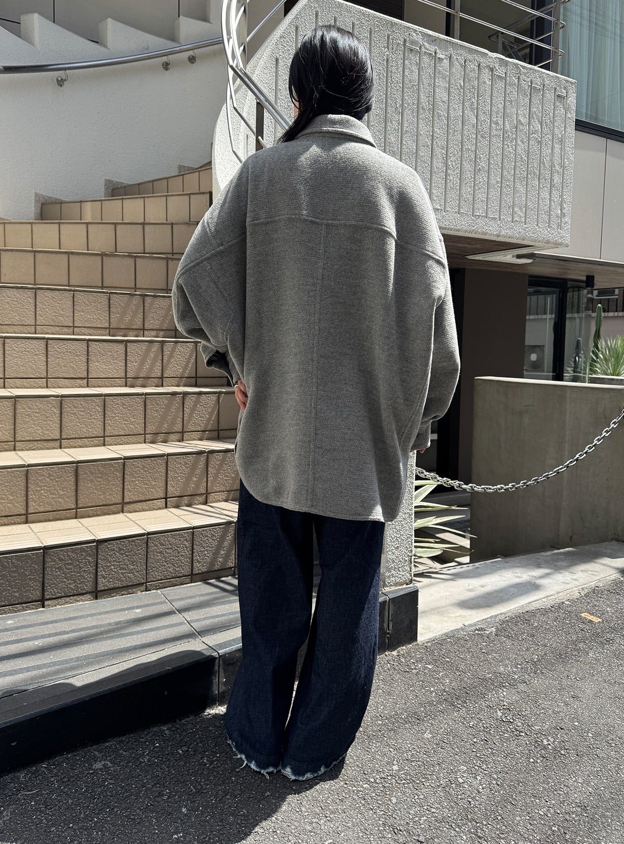 ブラッシュドウールミドルコート