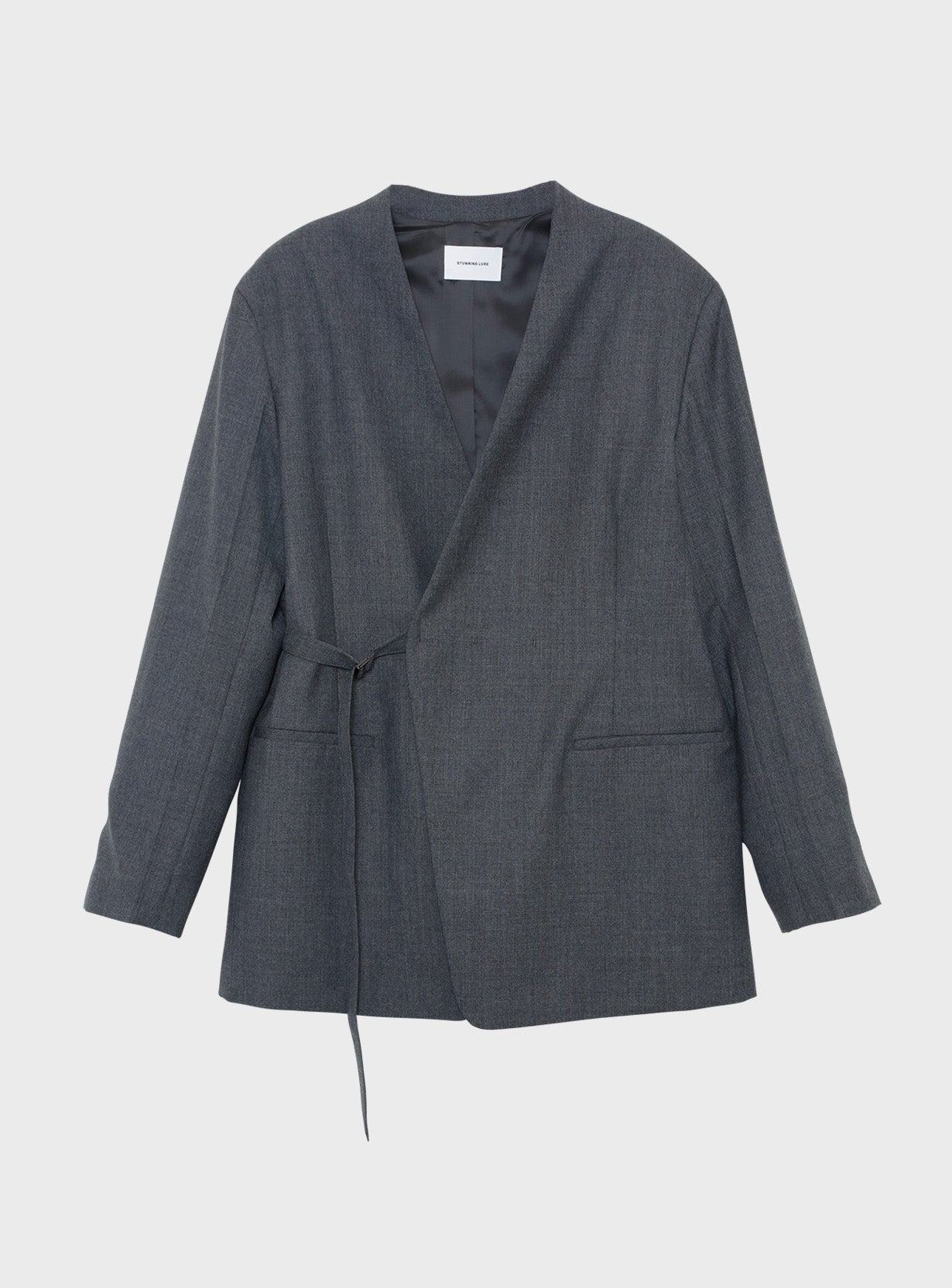 ｒベルテッドカラーレスジャケット