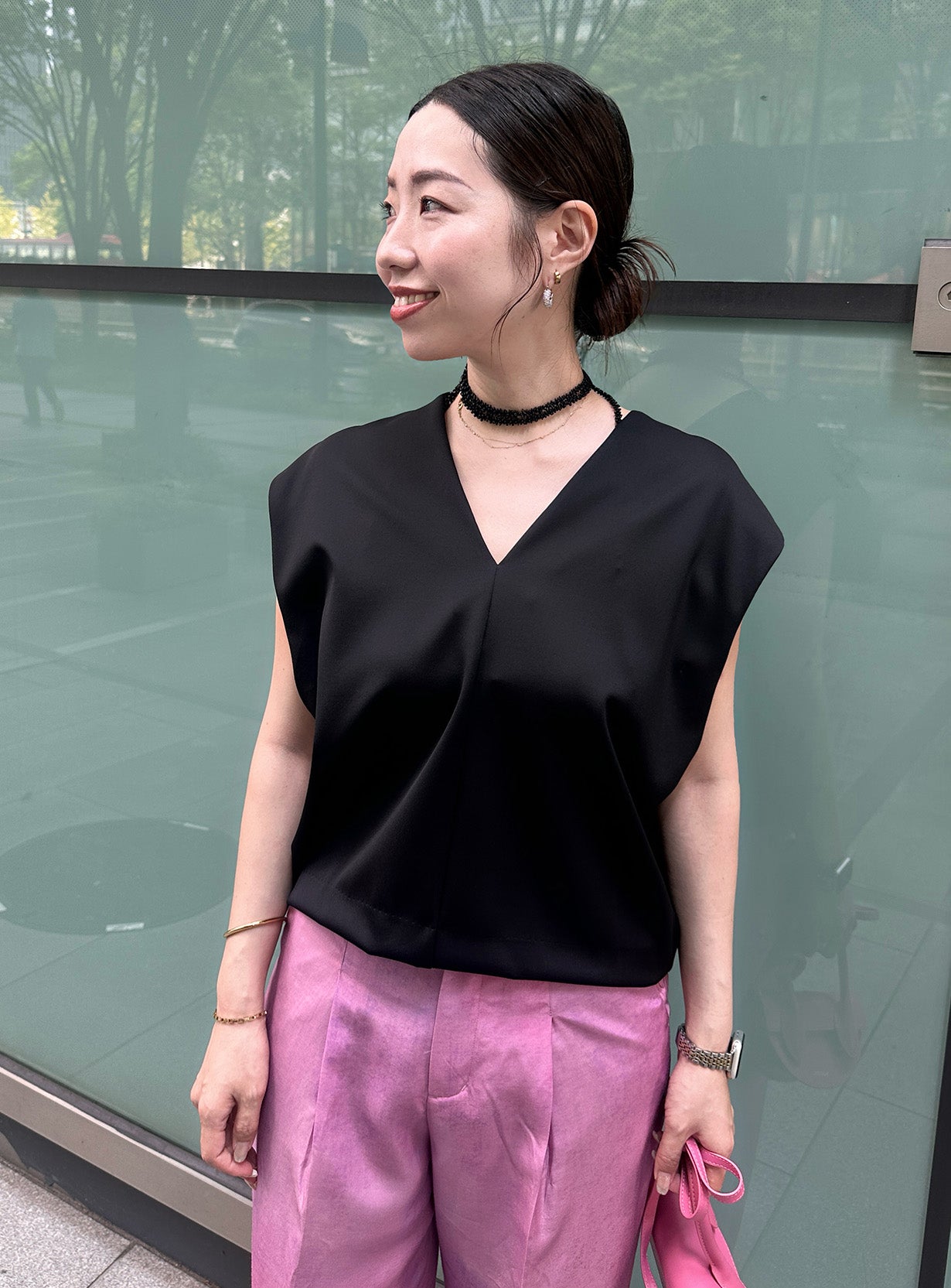 ノースリーブVトップス