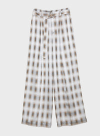 ｒベルテッドチェックワイドパンツ