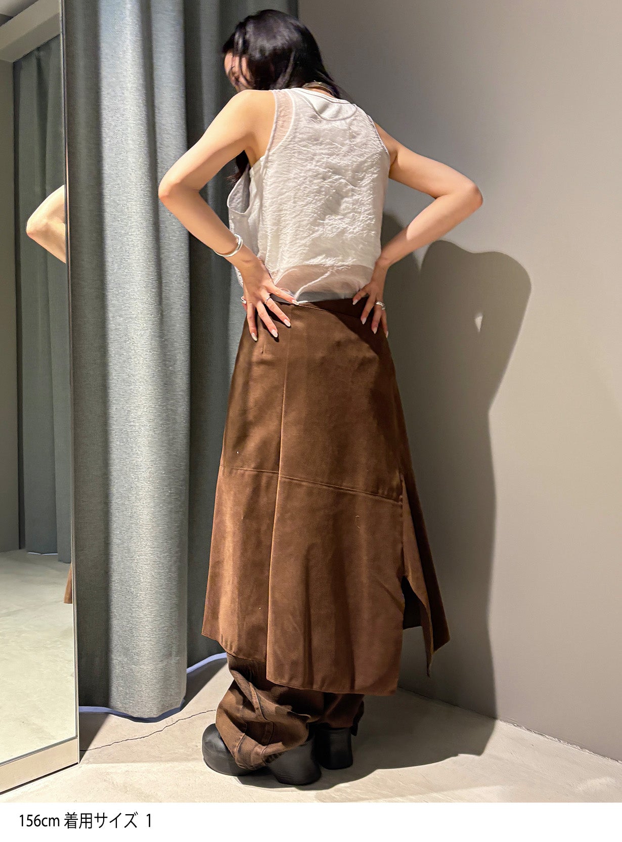 ｒスウェードイレギュラーヘムスカート