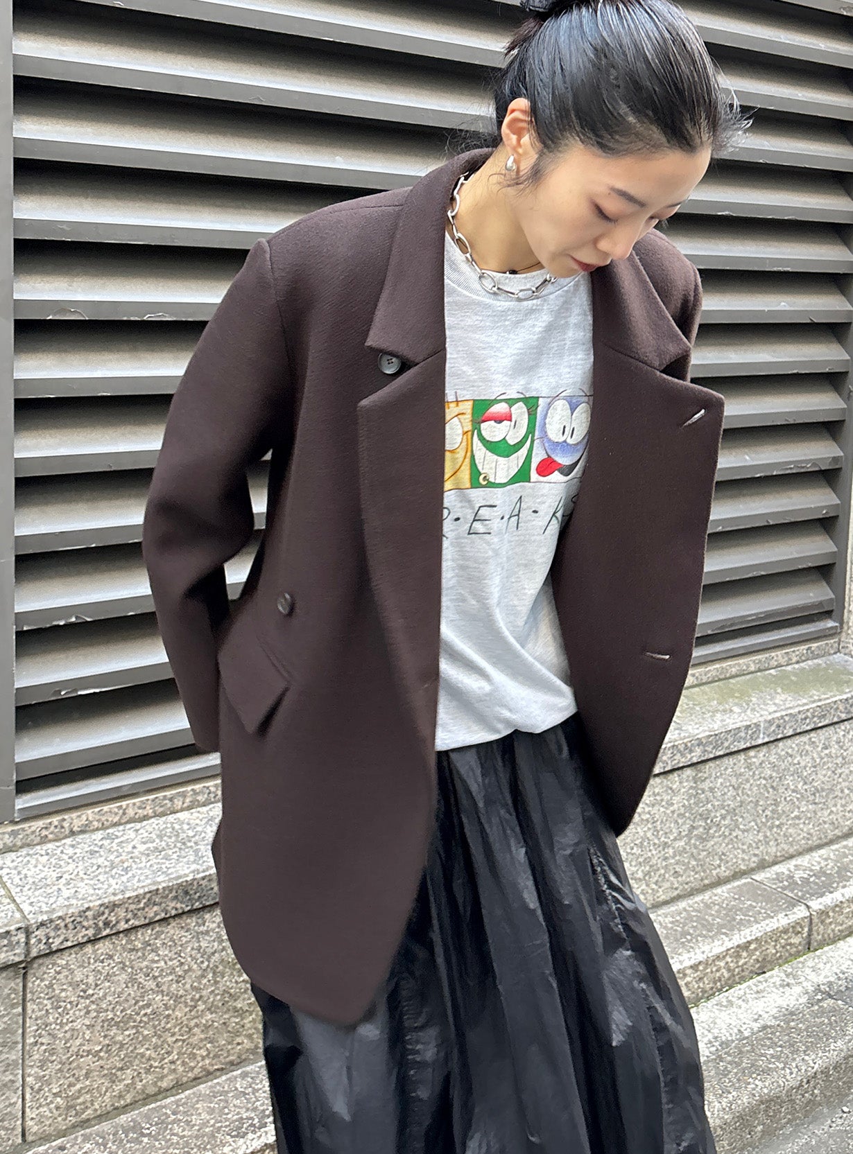 スタンドカラーメルトンコート