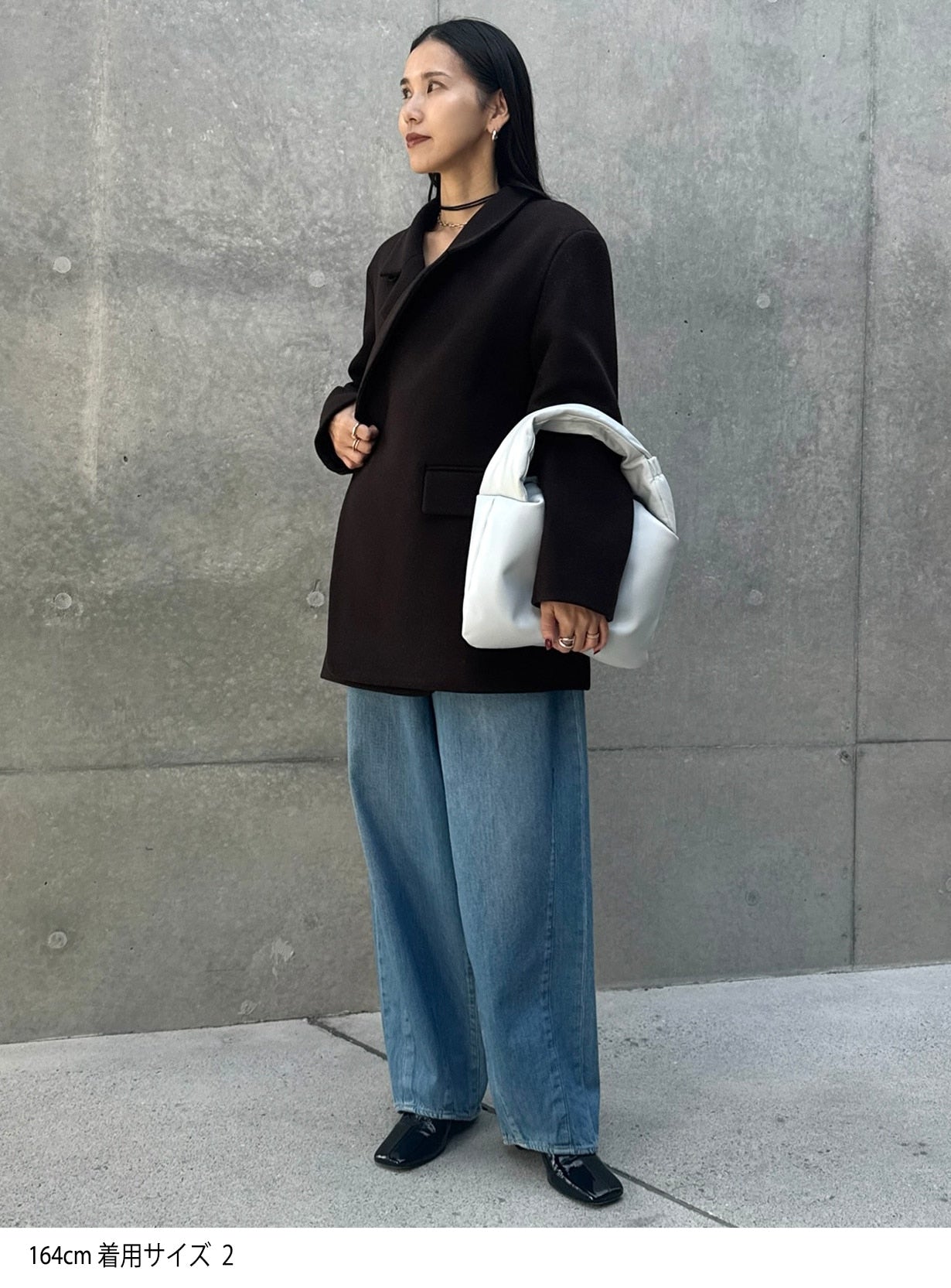 スタンドカラーメルトンコート