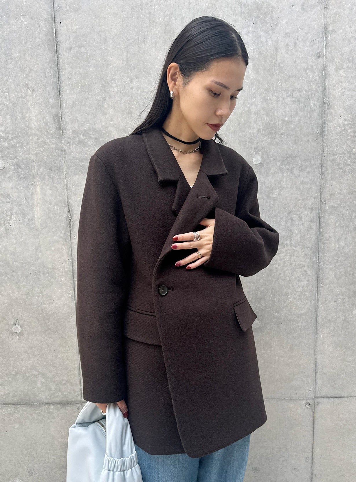 スタンドカラーメルトンコート