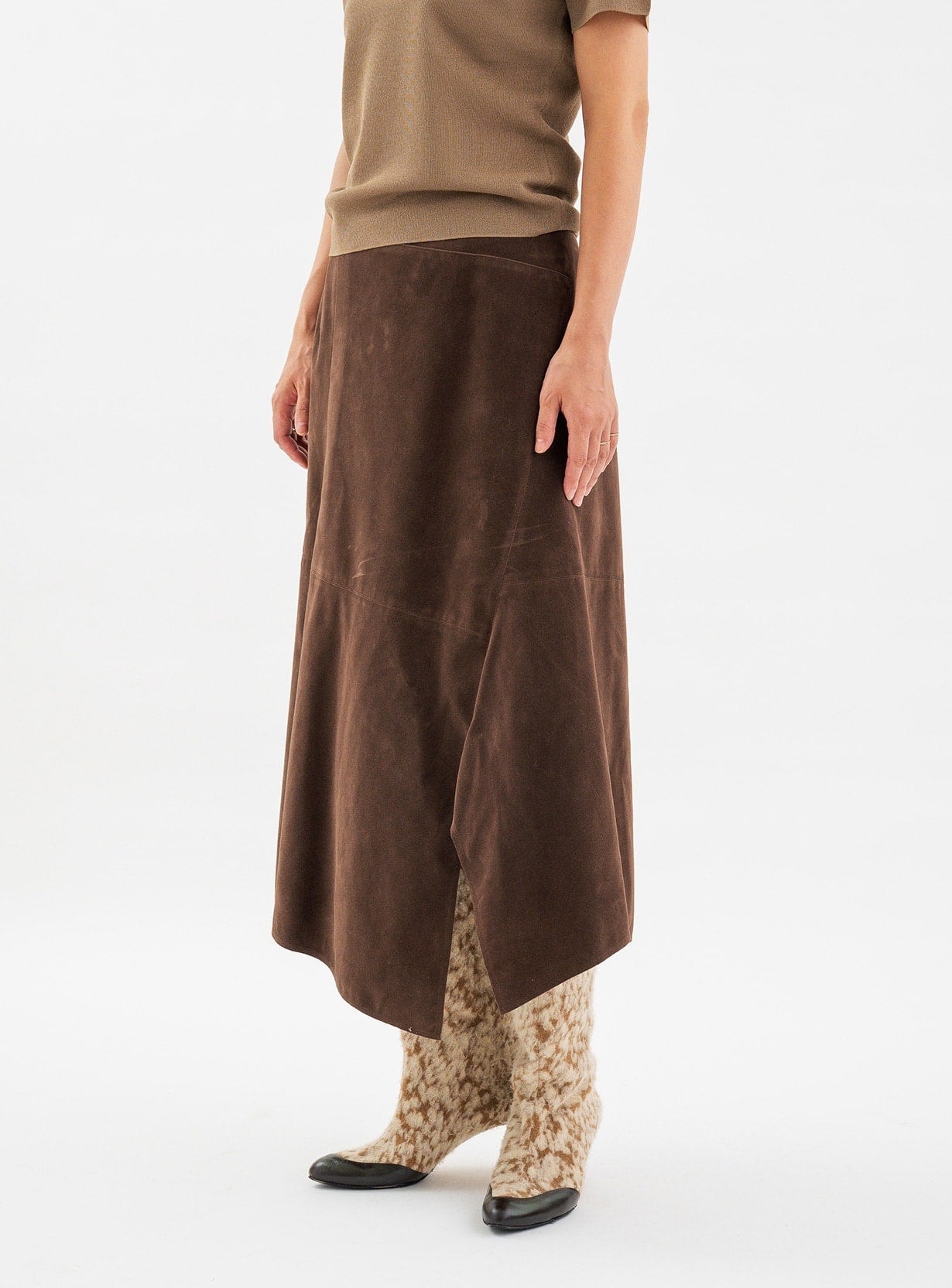 ｒスウェードイレギュラーヘムスカート