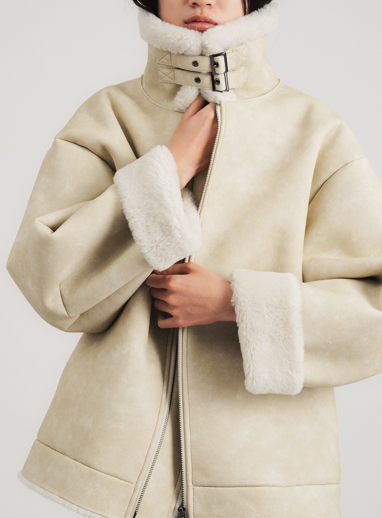 ステンカラーボアコート