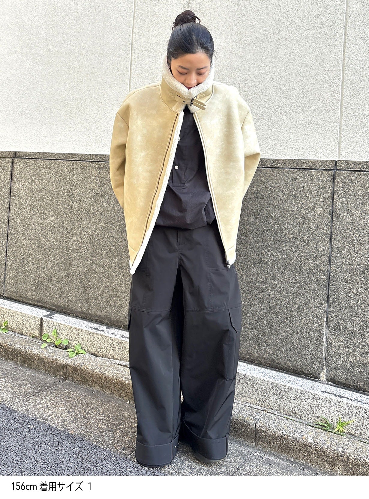 ステンカラーボアコート