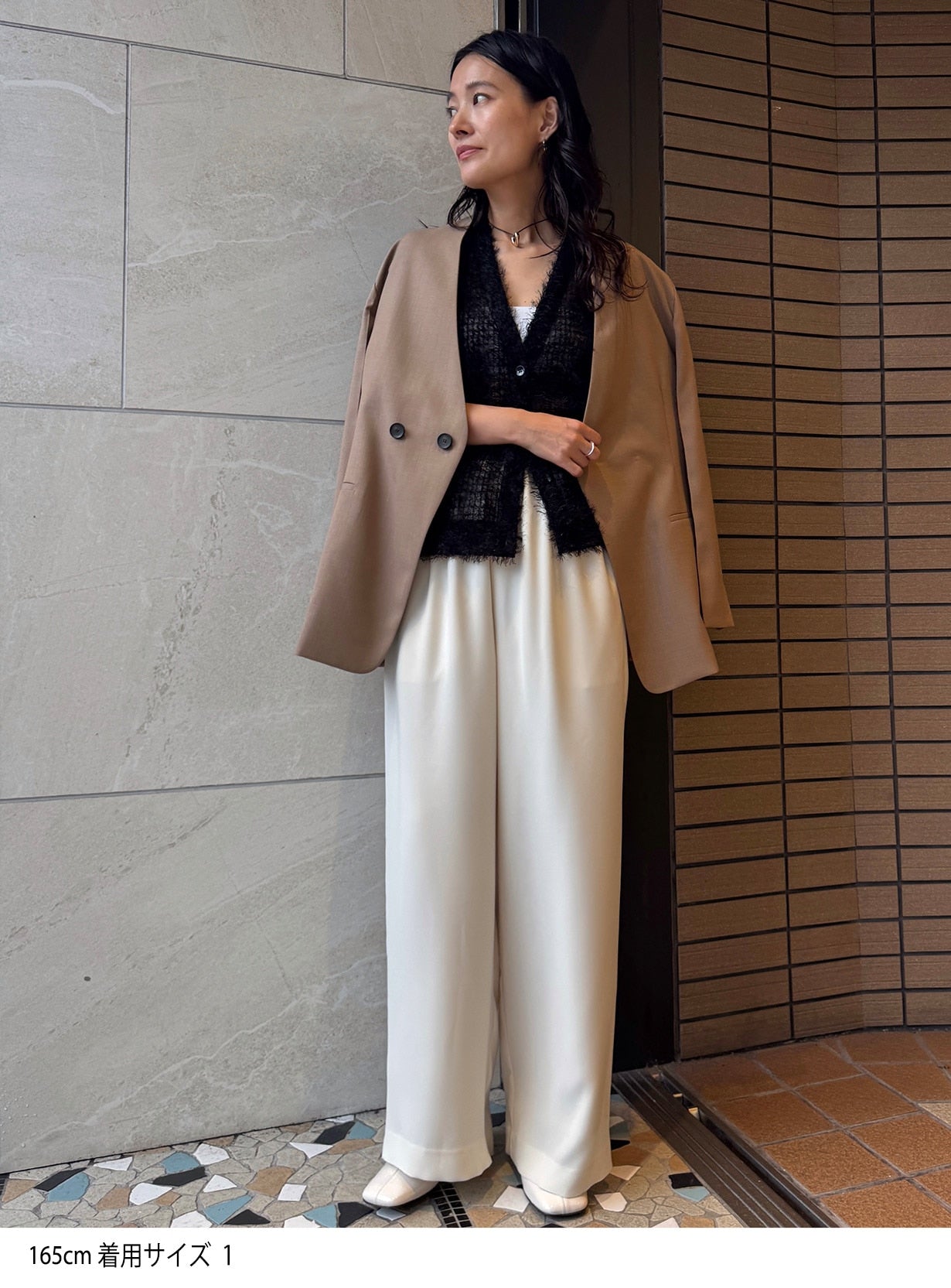 ｒベルテッドカラーレスジャケット