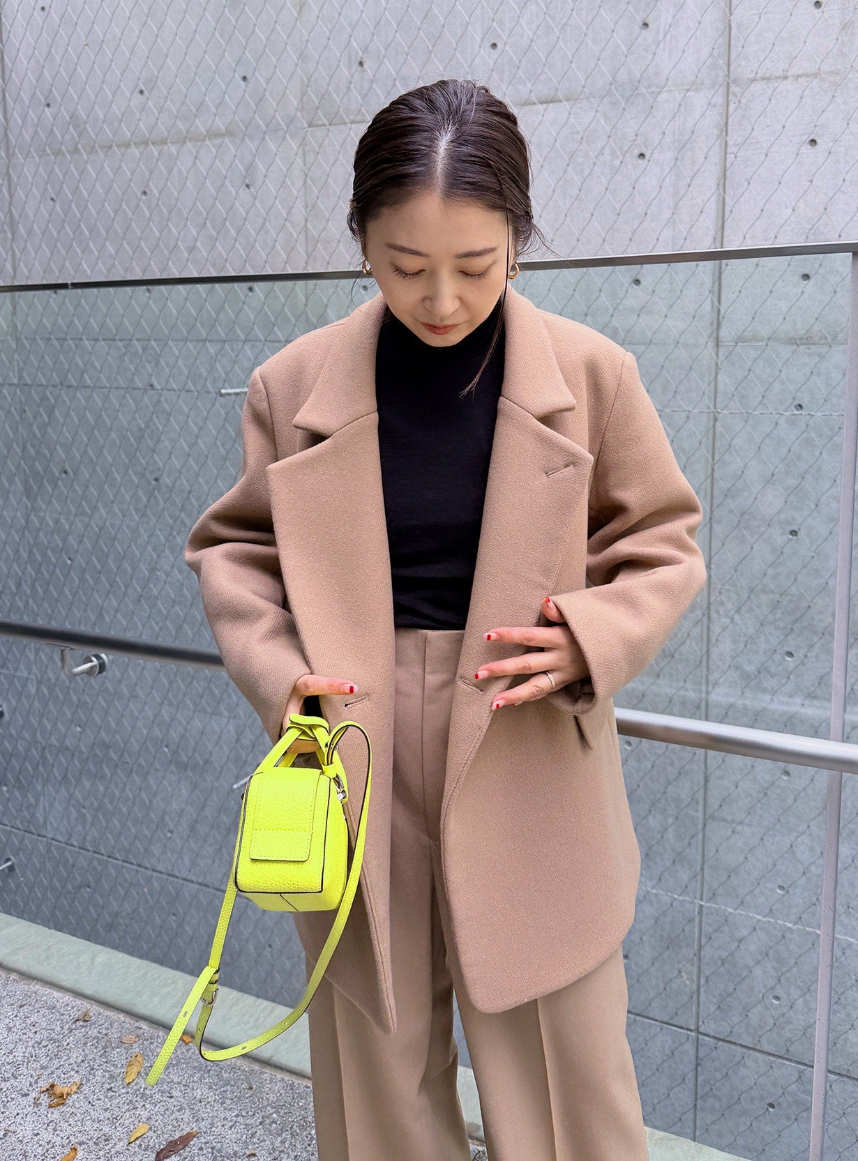 スタンドカラーメルトンコート