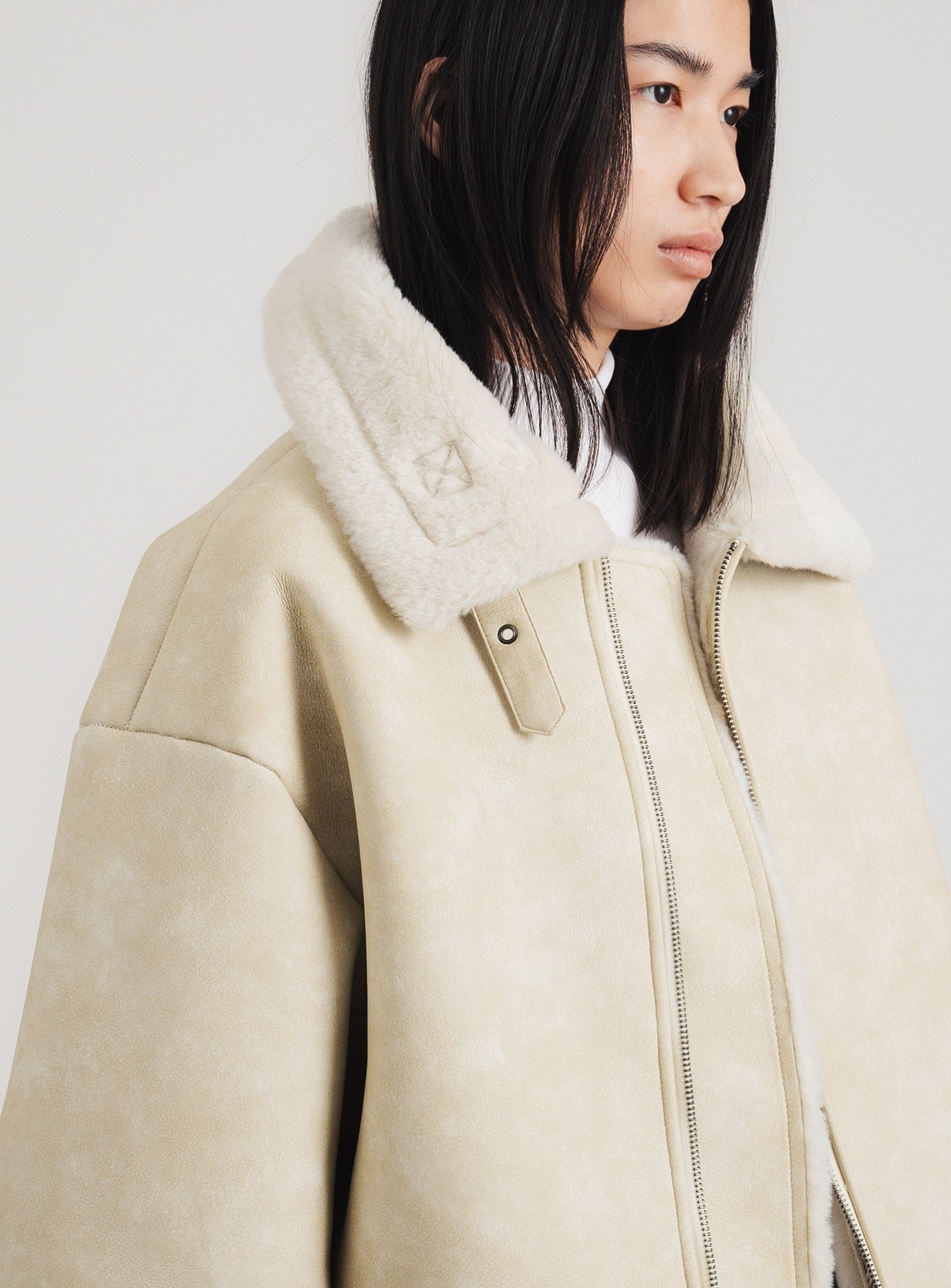 ステンカラーボアコート