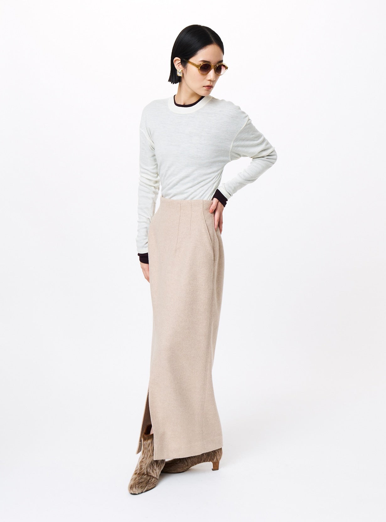 ハイウエストビーバースカート