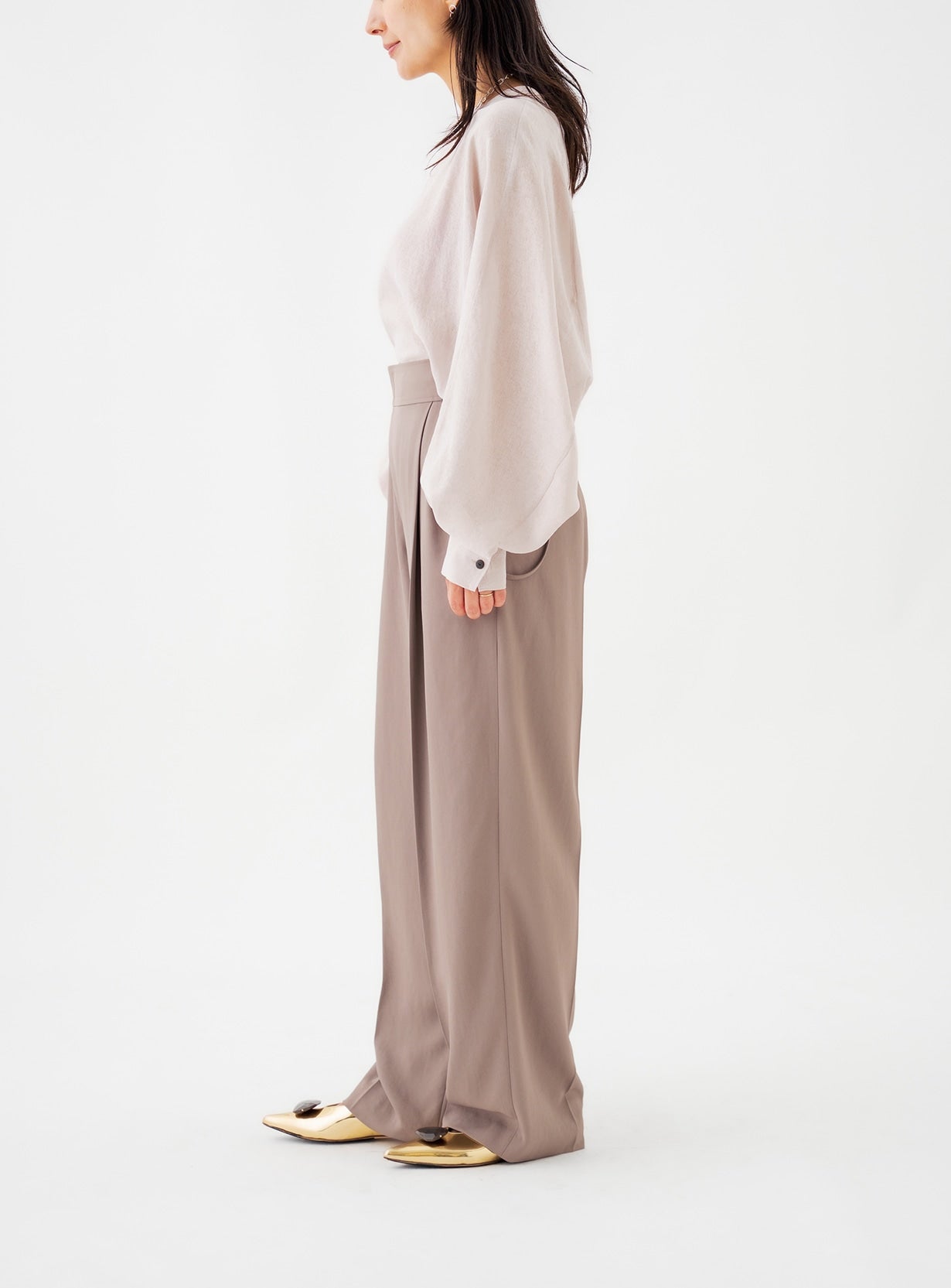 ガーゼラウンドシャツ