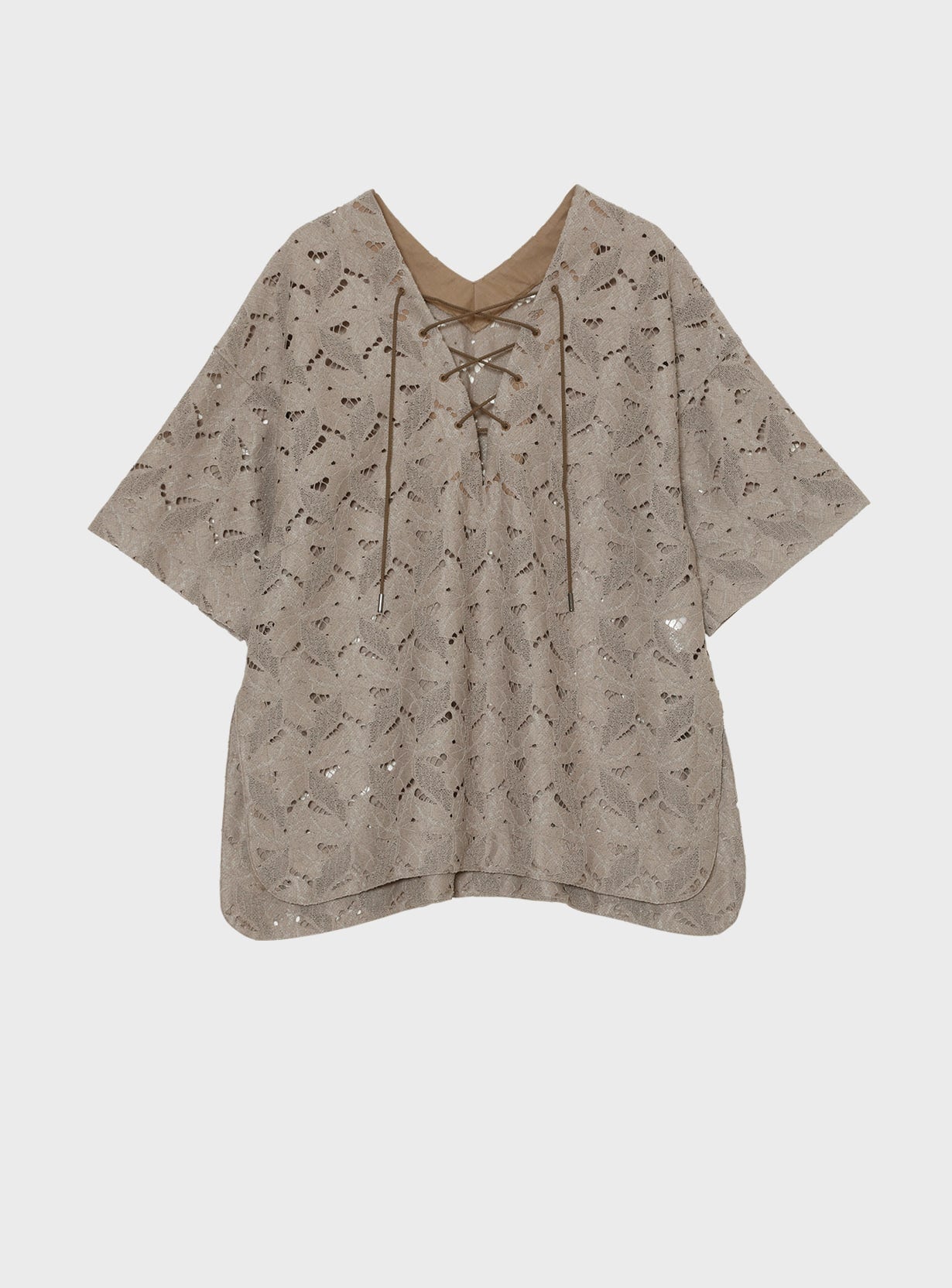 レースアップブラウス