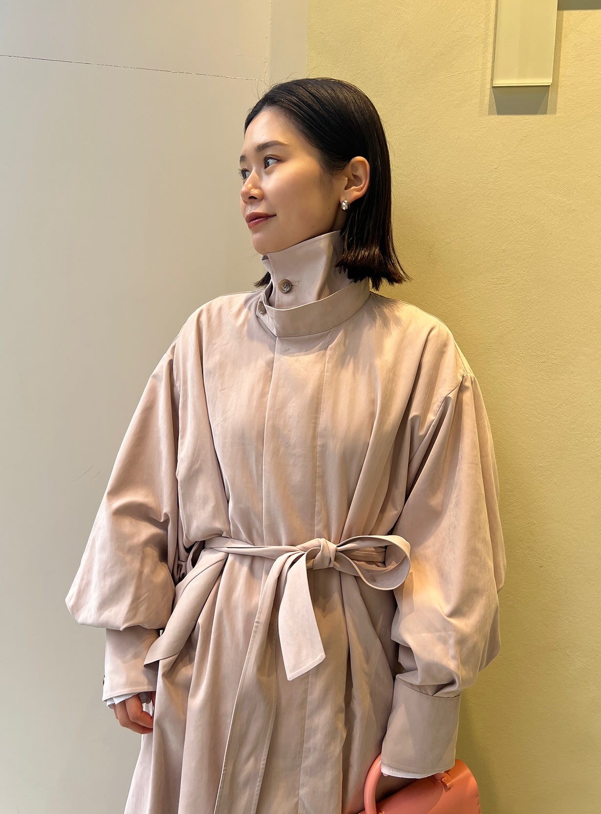 ｒピーチブラッシュドオーバーコート