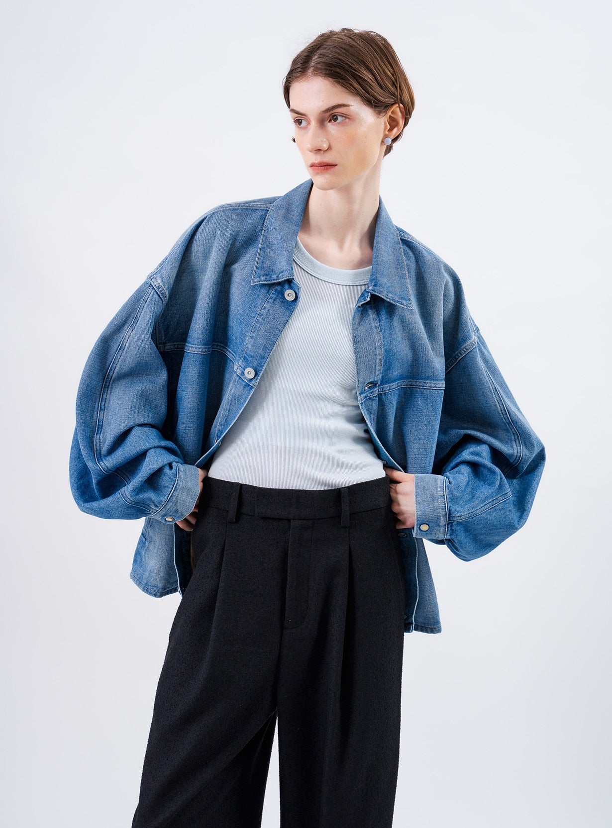 オーバースリーブクロスデニムジャケット