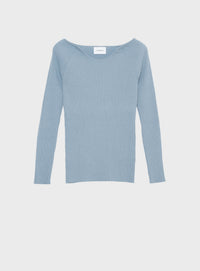 カーブネックニットプルオーバー