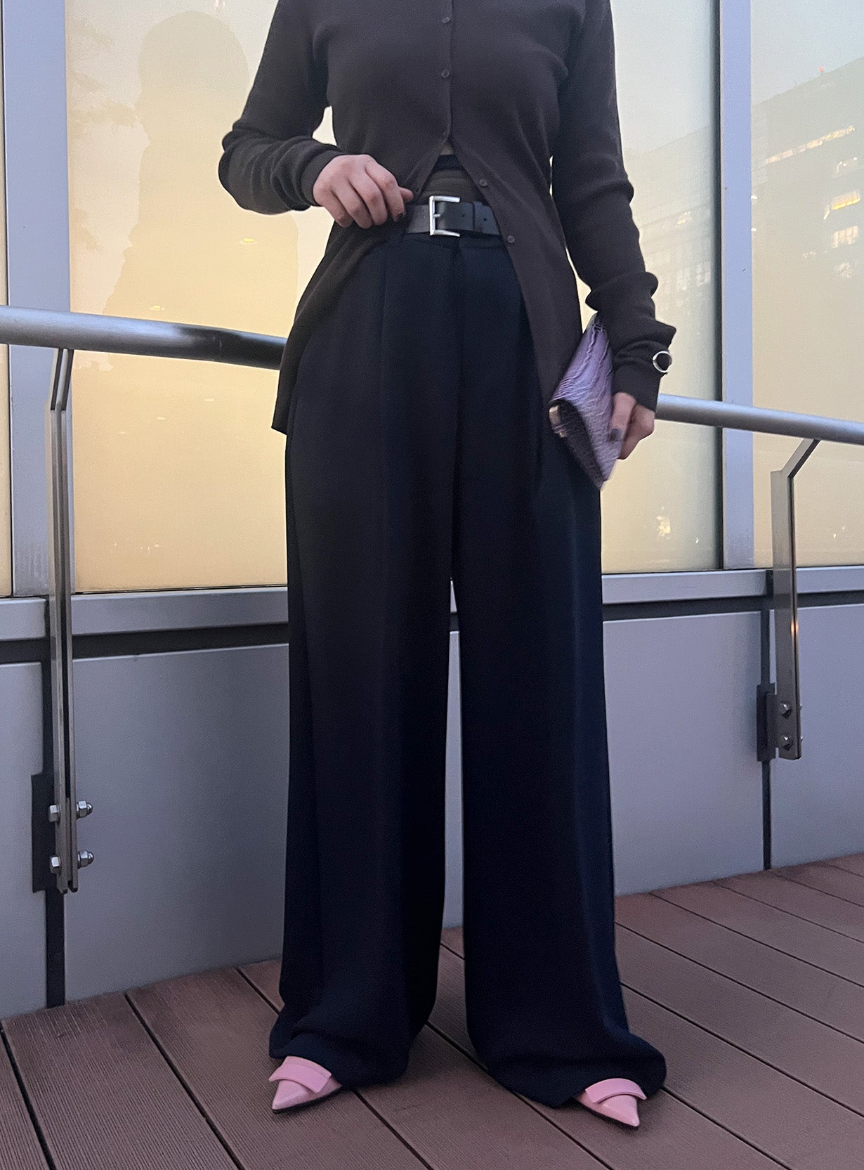 ｒベルテッドワイドイージーパンツ