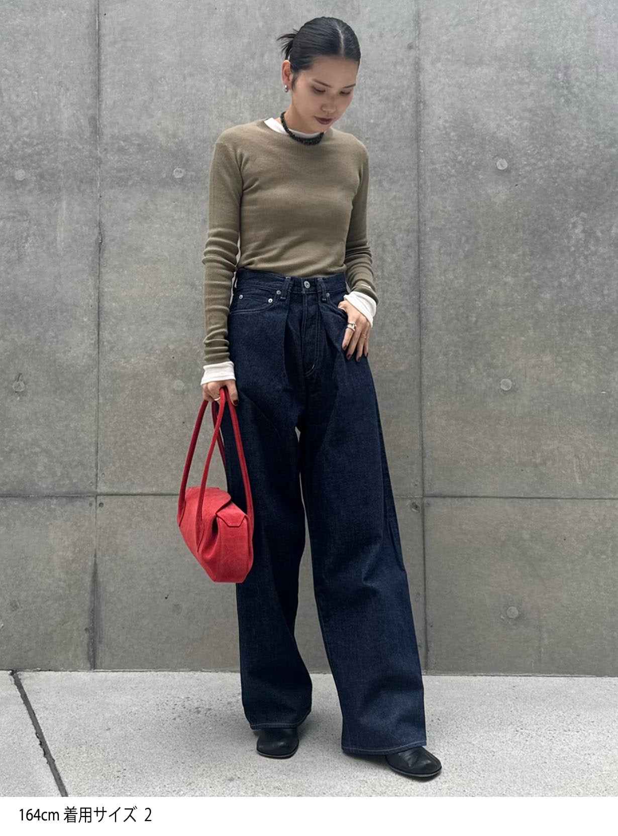 クロスワイドデニムパンツ