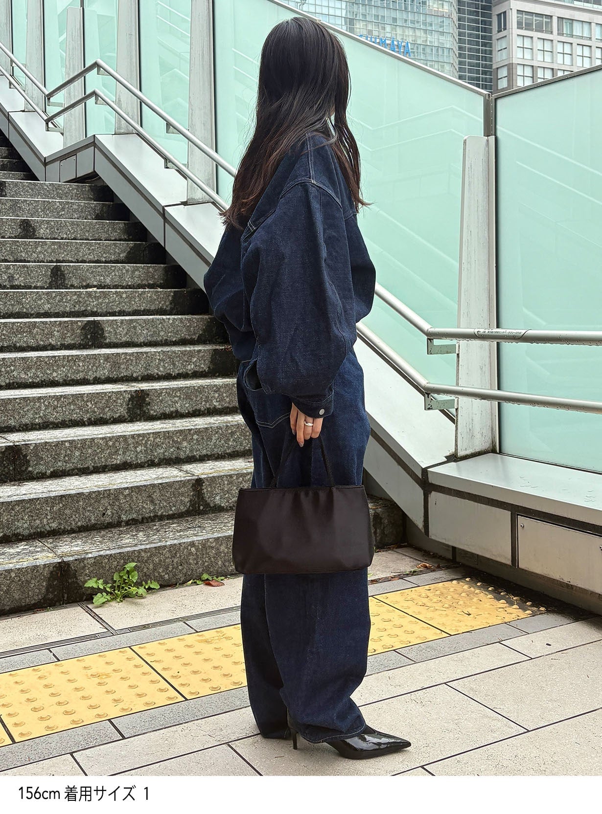 クロスワイドデニムパンツ