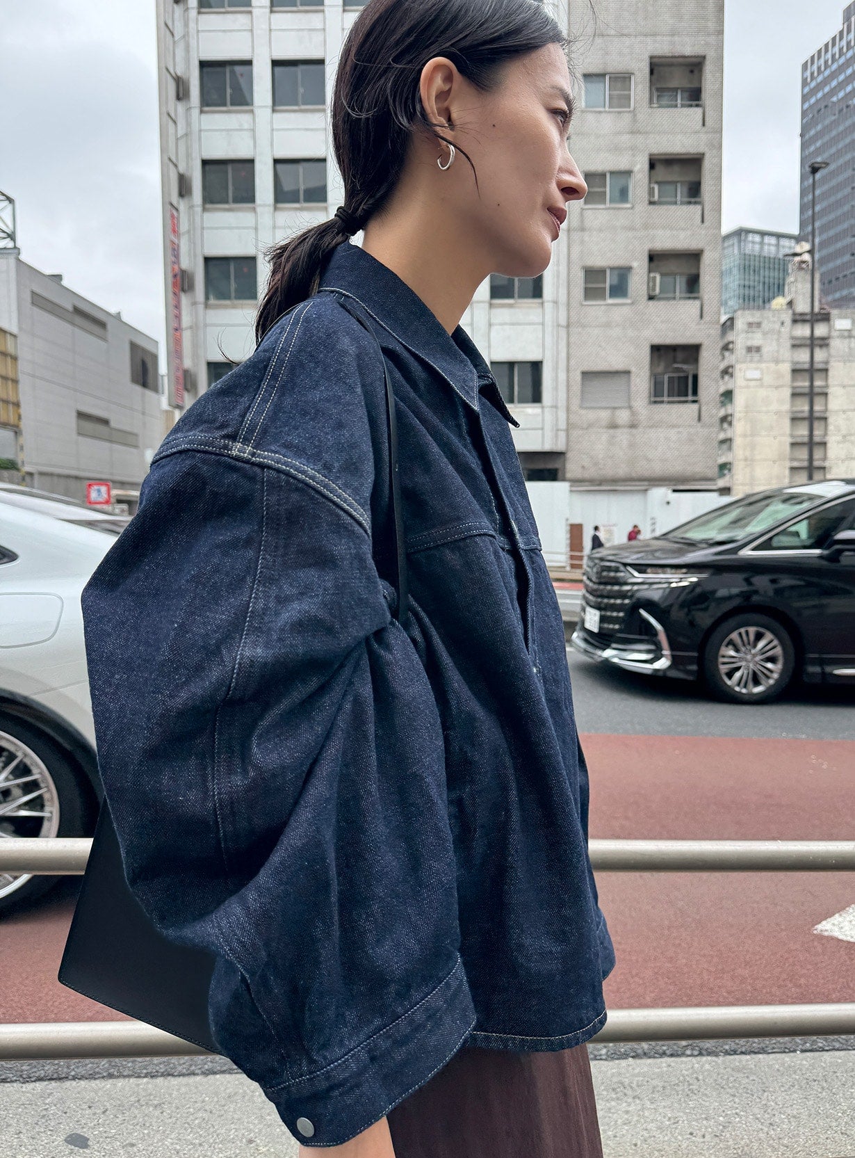 オーバースリーブクロスデニムジャケット