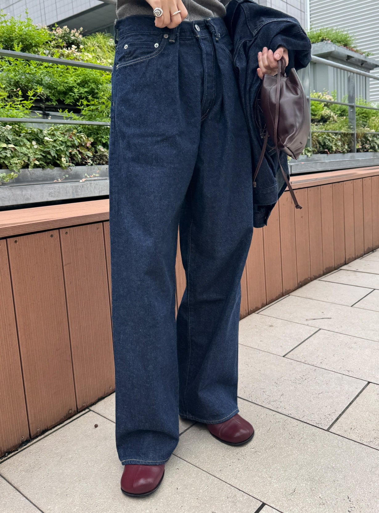 クロスワイドデニムパンツ