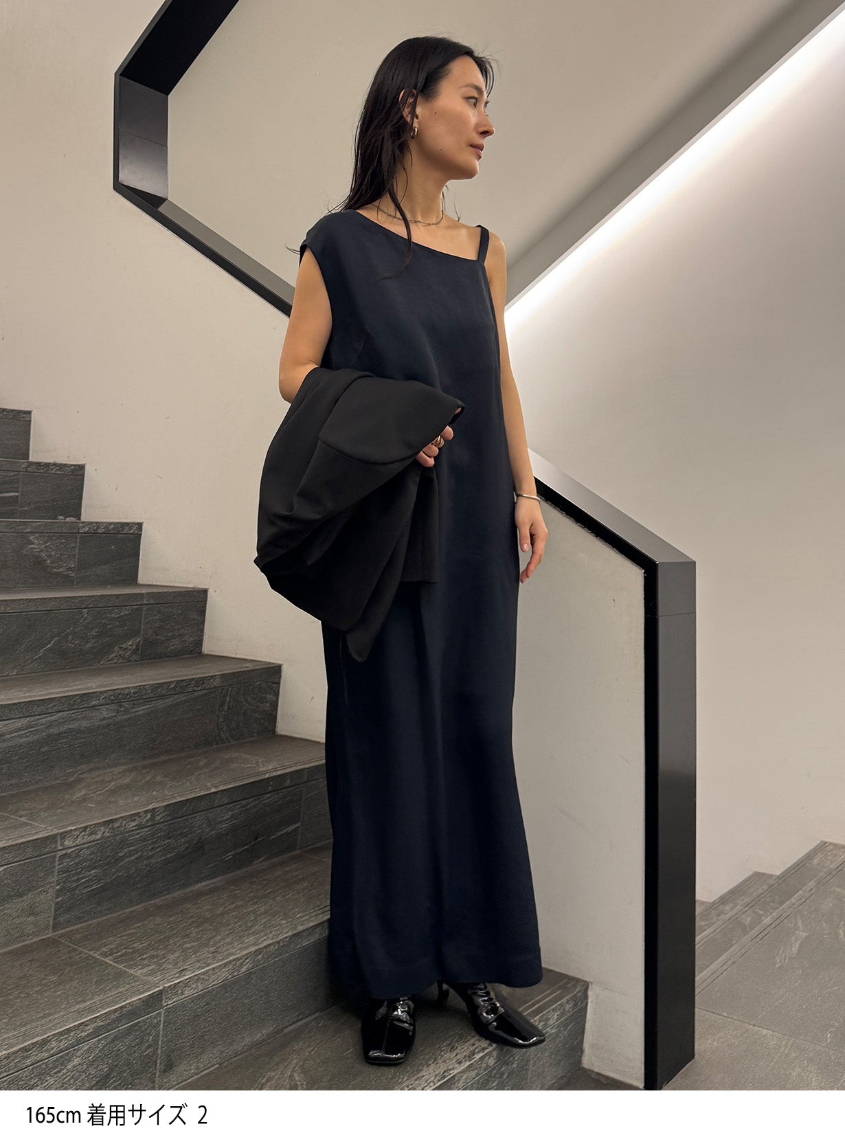 ダブルサテンストレートワンピース